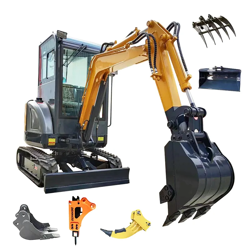 small excavators 1.8T\2T\4T equipped with various agricultural tools