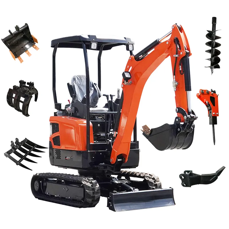 small excavators 1.8T\2T\4T equipped with various agricultural tools