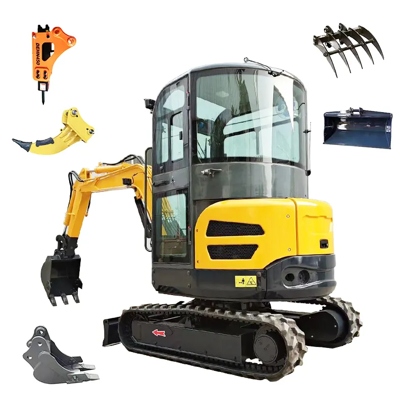 small excavators 1.8T\2T\4T equipped with various agricultural tools